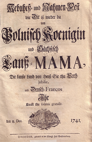 Das Titelblatt einer Schrift von Johann Christian Trömer aus dem Jahr 1741.