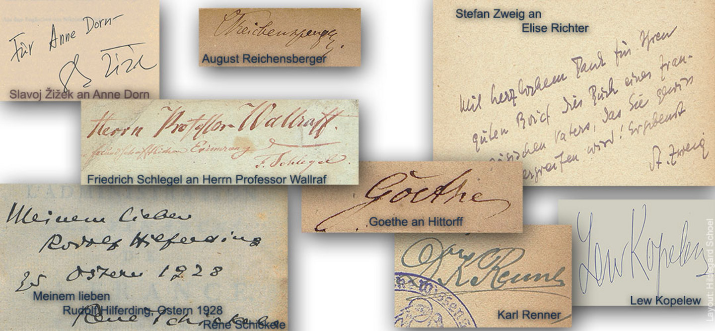 Abbildungen verschiedenen historischen Unterschriften.