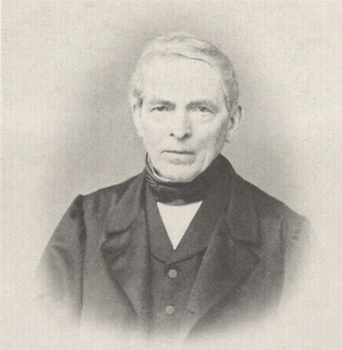 A portrait of Franz Ferdinand Pape looking forward; from the portrait collection of the University and State Library Bonn