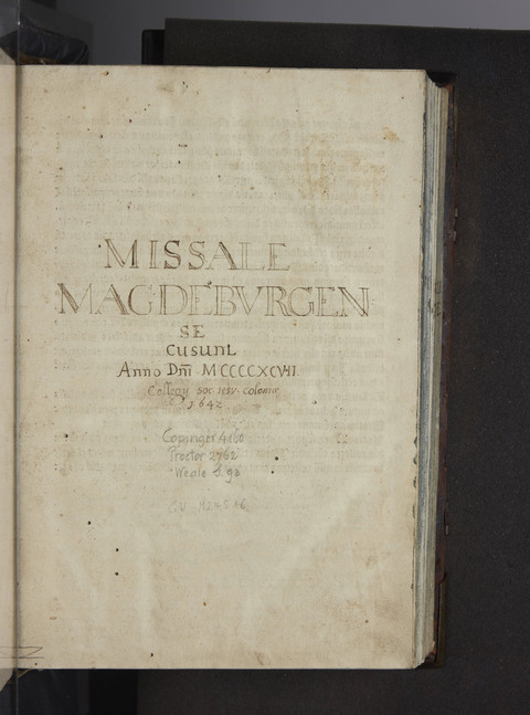 Ein handschriftliches Titelblatt des Jesuitenkollegs.