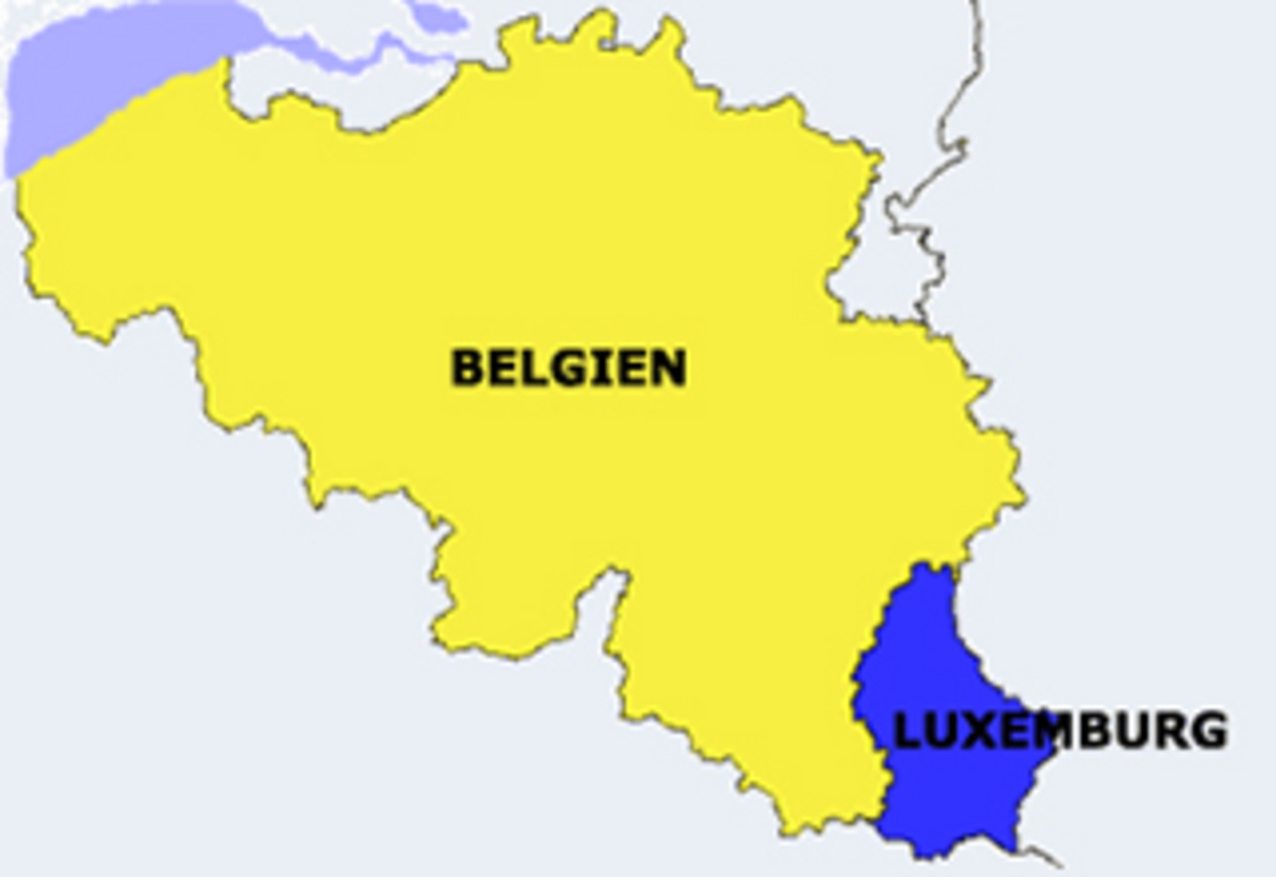 Eine Abbildung von der Karte Belgien und Luxemburg.