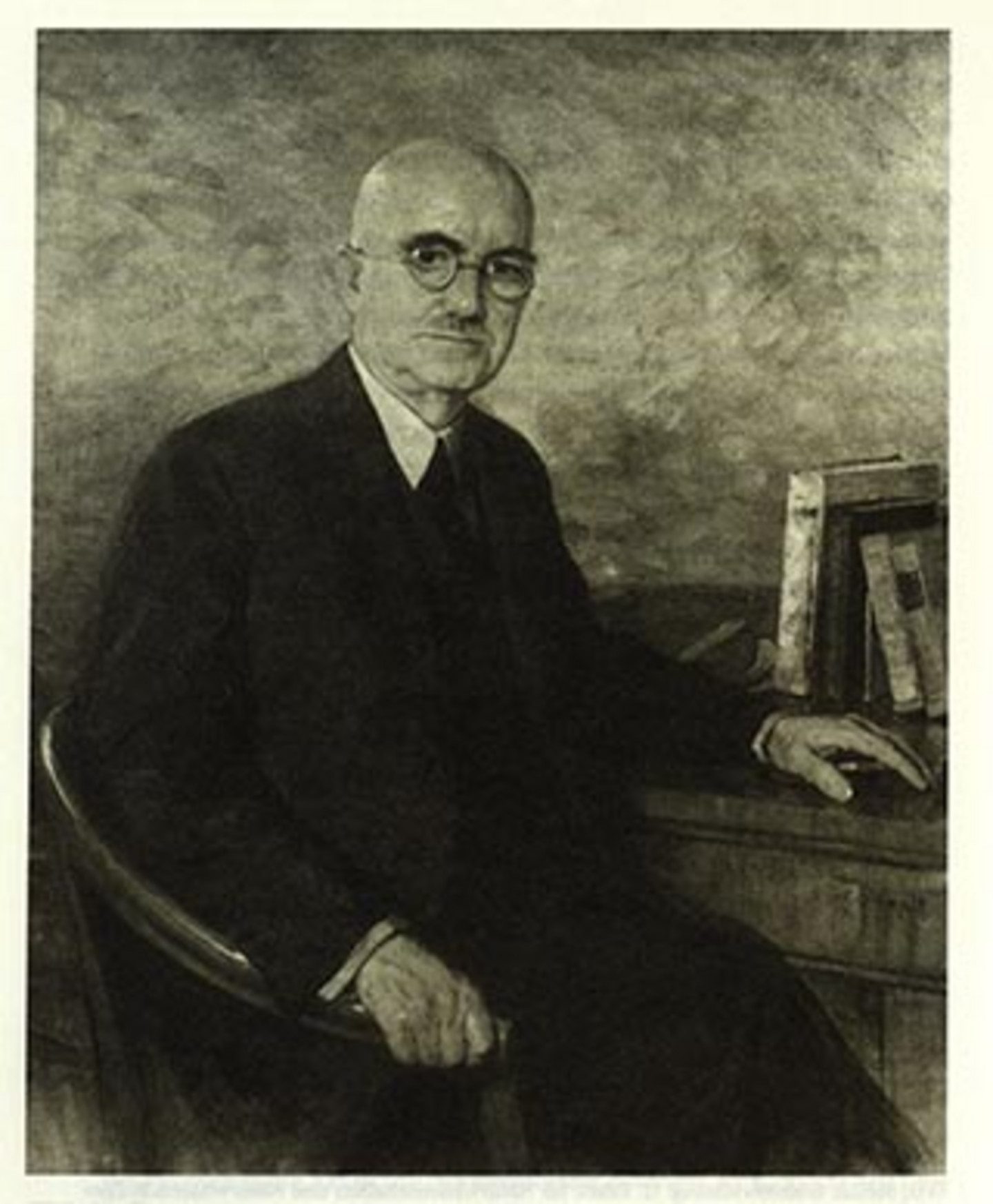 Ein Porträt von Wilhelm Reiners, der Firmenchef der Maschinenfabrik "W. Schlafhorst & Co." und der "Chemischen Fabrik Rhenus Wilhelm Reiners".