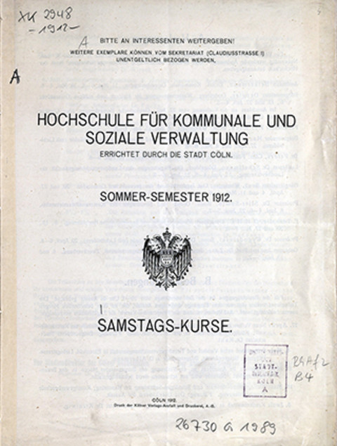 Titelblatt eines Vorlesungsverzeichnisses aus dem Jahr 1903/04.