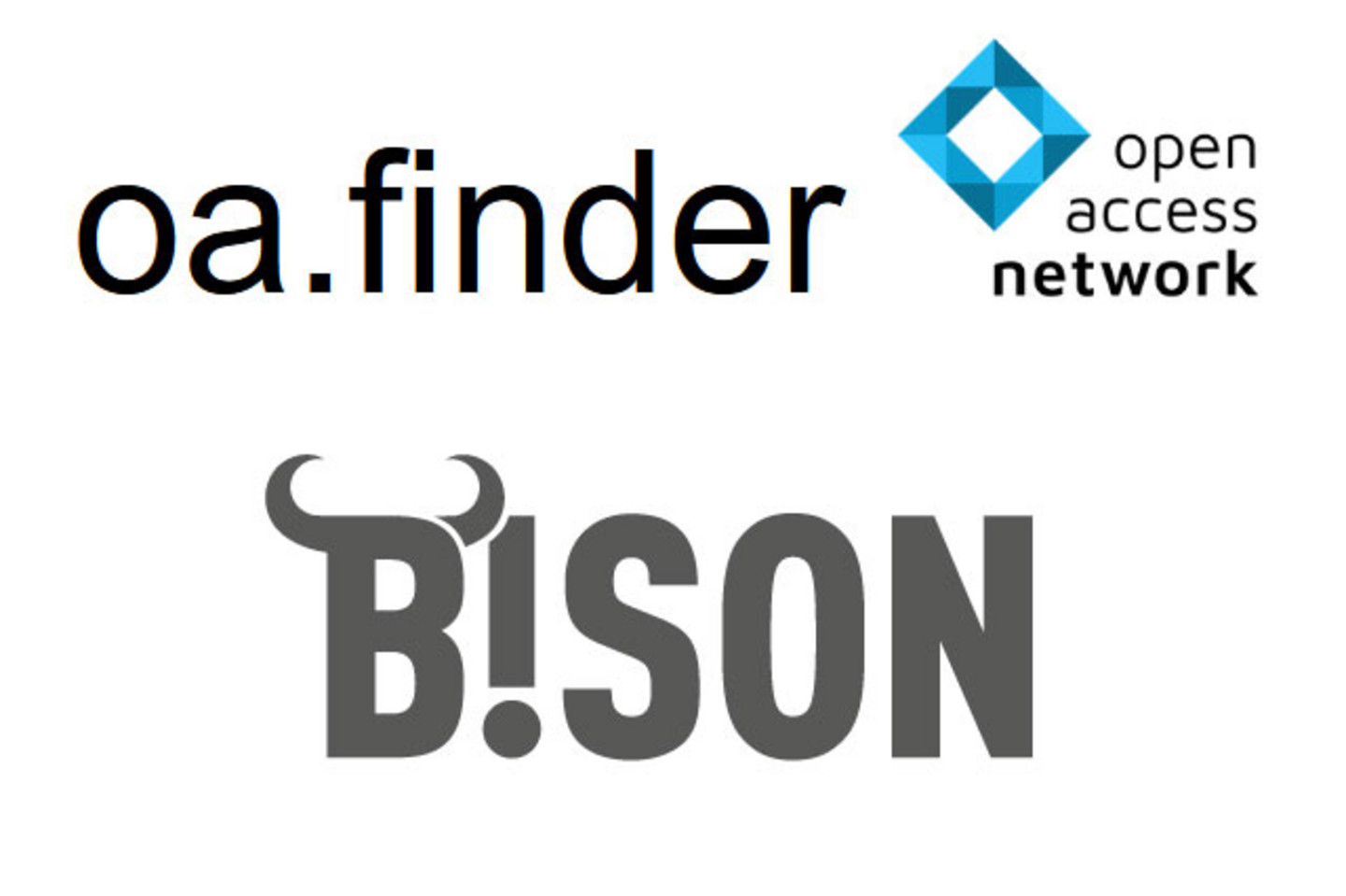 Logos of the oa.finder and Bison