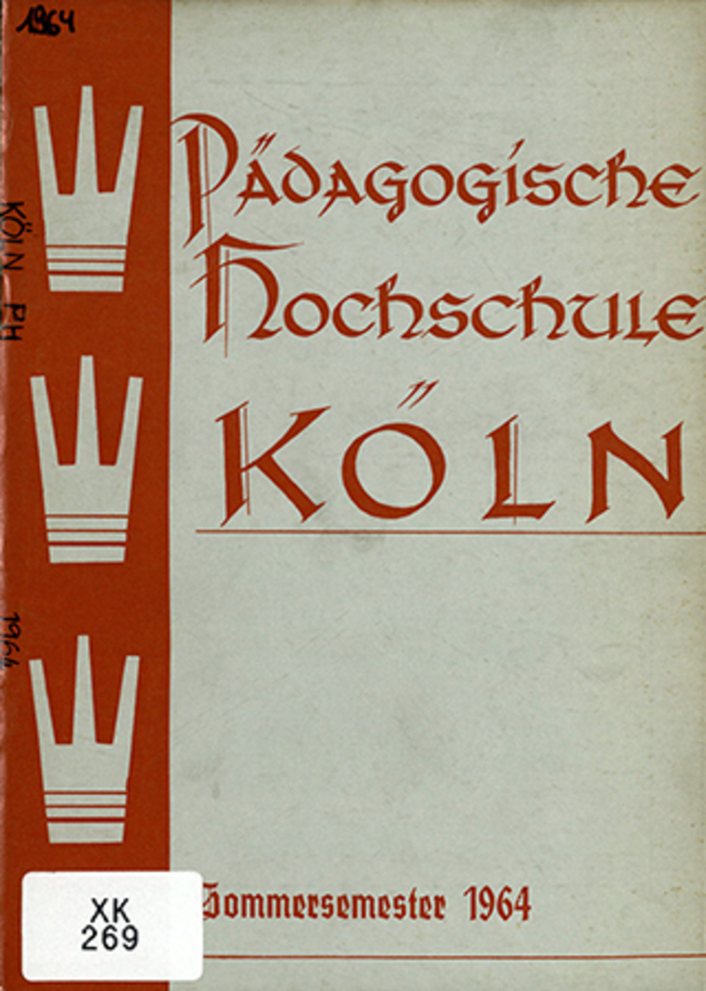 Titelblatt eines Vorlesungsverzeichnisses aus dem Jahr 1964.