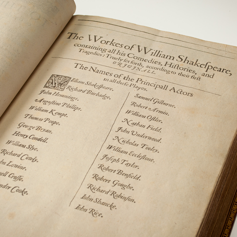 A list of actors, in historical script.