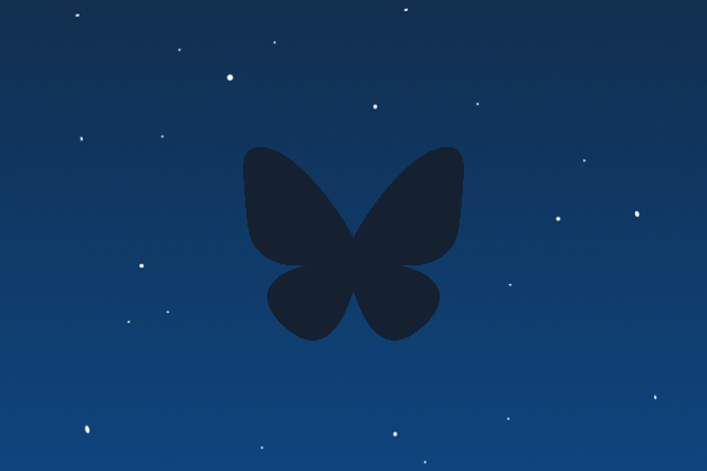 Logo von Bluesky, Schmetterling